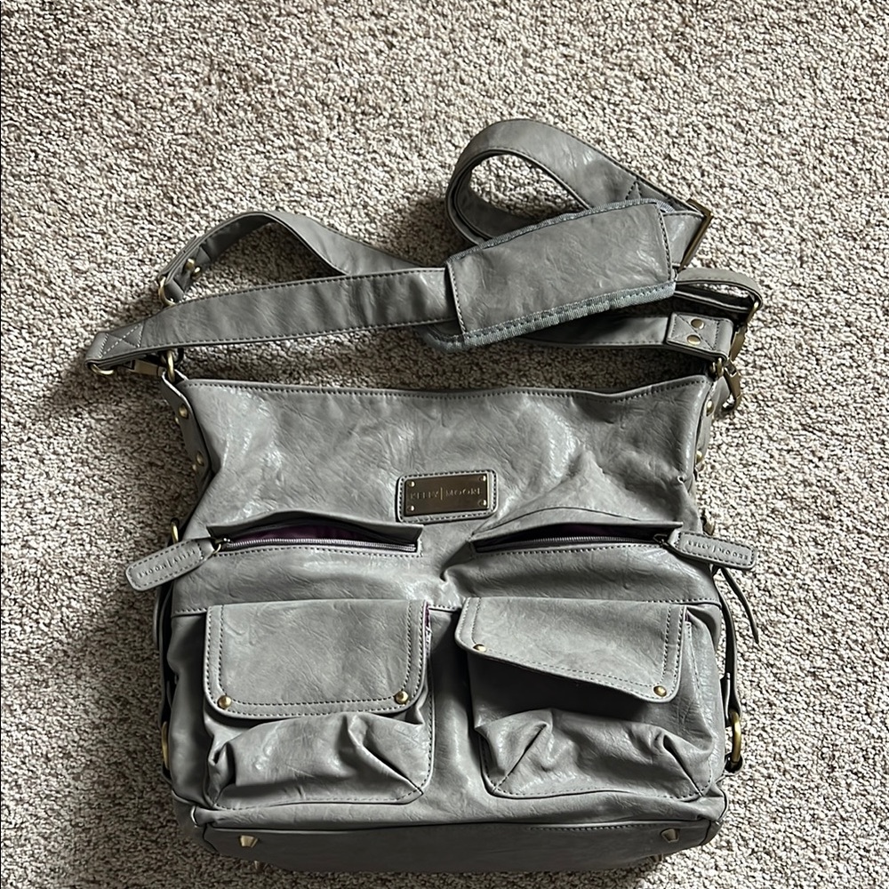 Kelly Moore Gray Leather Camera Bag